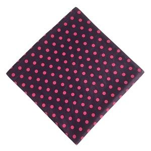 Black w/ Crimson Polka Dot Pocket Square